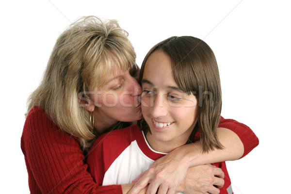 Anne erkek anne öpücük yanak genç Stok fotoğraf © lisafx