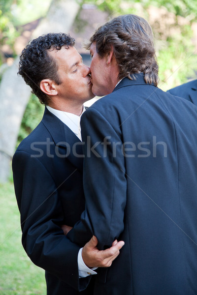 Gay Couple Kiss at Wedding Stock photo © lisafx