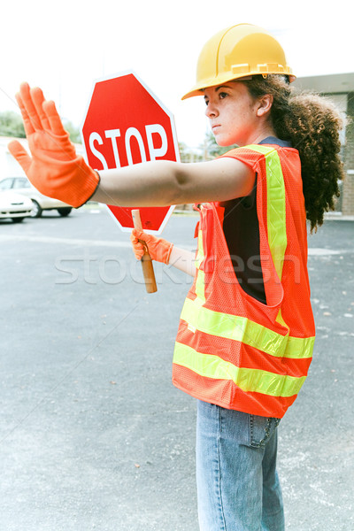 Female Worker Directs Traffic Stock photo © lisafx