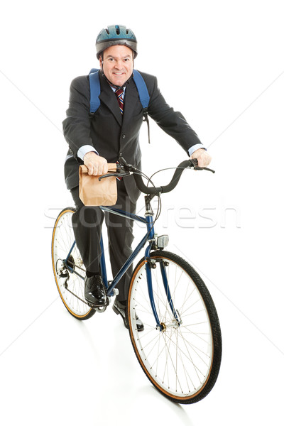 Stock photo: Businessman Bicycles to Work