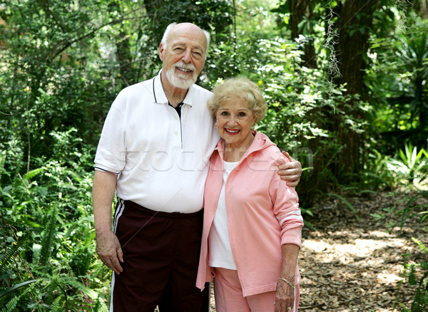 Activo pareja de ancianos retrato guapo toma caminata Foto stock © lisafx