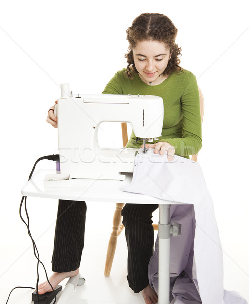Teen Uses Sewing Machine Stock photo © lisafx