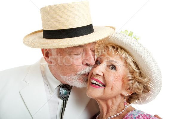 Southern Senior Couple Kissing Stock photo © lisafx