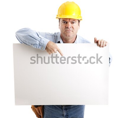 Angry Worker with Sign Stock photo © lisafx
