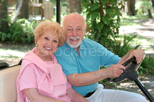 Golf Cart - Happy Seniors Stock photo © lisafx