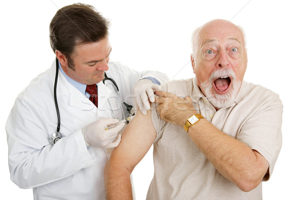 Idős orvosi aú férfi orvosi rendelő meglepődött Stock fotó © lisafx