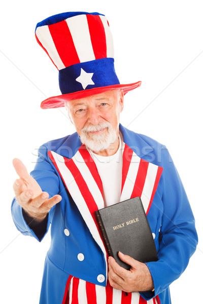 Uncle Sam With Bible - Welcoming Stock photo © lisafx