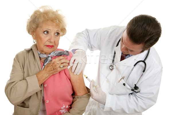 Aşı önleyici tıp kıdemli kadın aşı Stok fotoğraf © lisafx