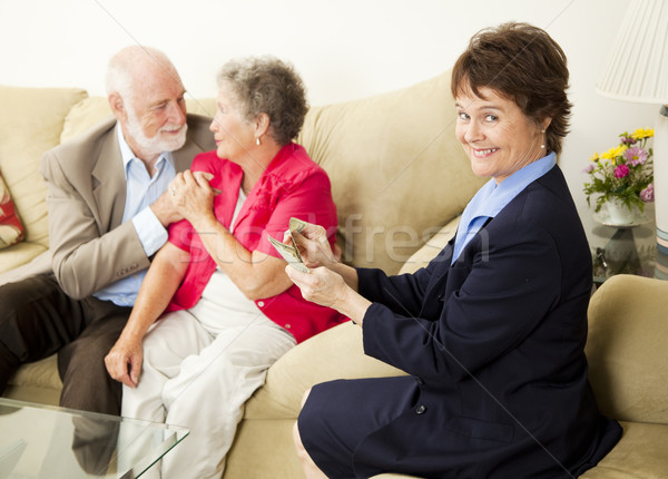 Successful Sales Person Counts Money Stock photo © lisafx