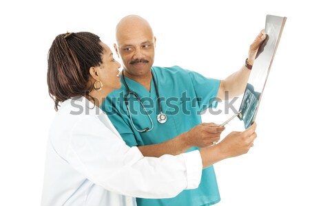 красивый врач диаграммы афроамериканец медицинской Сток-фото © lisafx