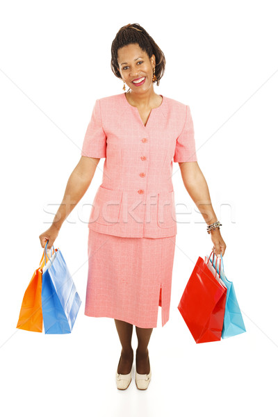 Gelukkig klant vrouw geïsoleerd Stockfoto © lisafx