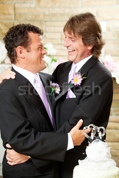 Gay Wedding Couple Embrace Stock photo © lisafx