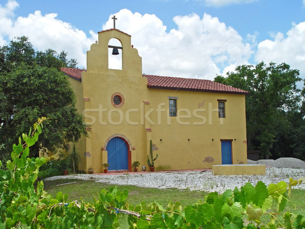 Vieux mission église espagnol style vin [[stock_photo]] © lisafx