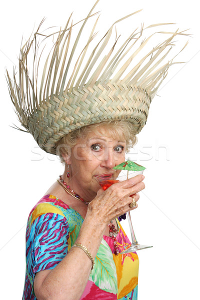 Senior Lady Sips Cocktail Stock photo © lisafx
