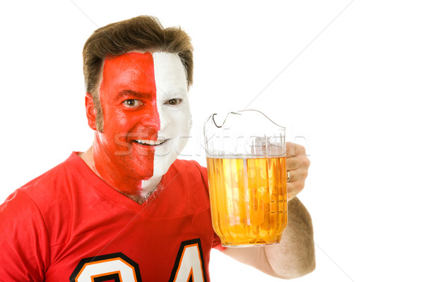 Assoiffé sport fan peint visage [[stock_photo]] © lisafx