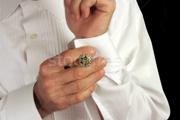 Manschettenknöpfe Mann antiken formal tragen Büro Stock foto © lisafx