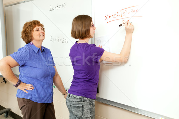 Stock fotó diák tanár iskolatábla algebra Stock fotó © lisafx