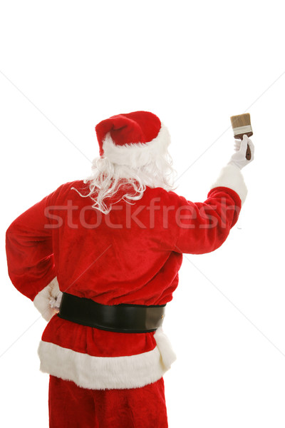 Santa with Paintbrush Rear View Stock photo © lisafx