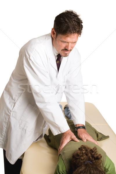 Kręgarz rdzeniowy manipulacja pacjenta odizolowany Zdjęcia stock © lisafx