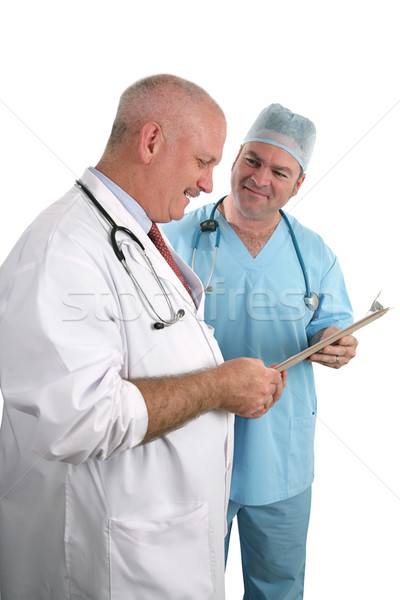 Orvosok konzultáció kettő orvosok tanácsadás együtt Stock fotó © lisafx