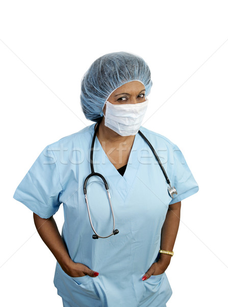 Chirurgical femeie medical profesional izolat Imagine de stoc © lisafx