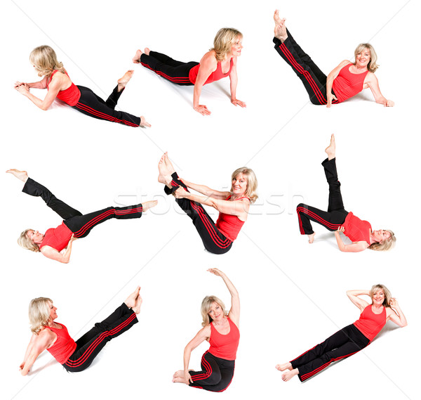 Senior Woman Various Yoga Poses Stock photo © lisafx