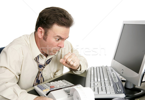 Köhögés munka férfi dolgozik számítógép szemek Stock fotó © lisafx