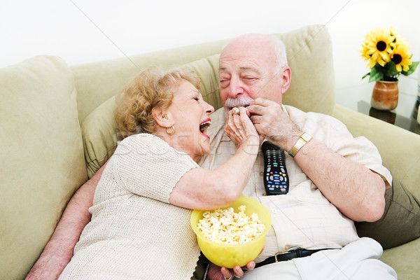 Seniors Popcorn Television Stock photo © lisafx