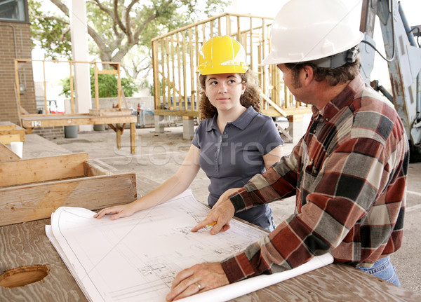 Apprentissage échanges construction apprenti écouter affaires Photo stock © lisafx