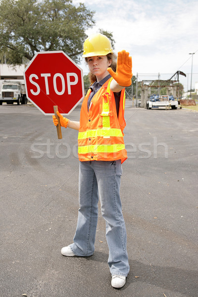 Road Crew Stop Full View Stock photo © lisafx