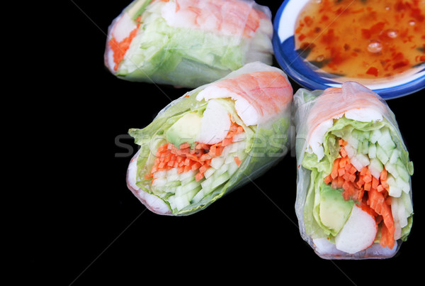 Salad Roll & Chili Sauce Stock photo © lisafx