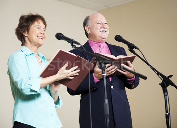 Etapa maduro Pareja cantando junto enfoque Foto stock © lisafx