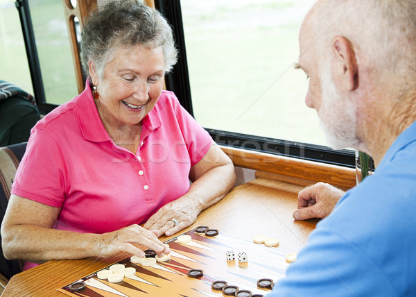 RV Seniors Play Board Game Stock photo © lisafx