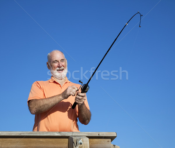 Senior Fishing Fun Stock photo © lisafx
