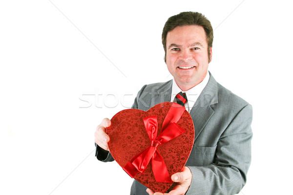 Businessman with Valentine Candy Heart Stock photo © lisafx