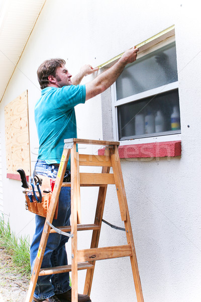 Contractor Measures Window Stock photo © lisafx