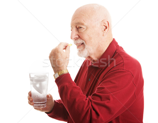 Senior om untura de peste frumos sănătos Imagine de stoc © lisafx