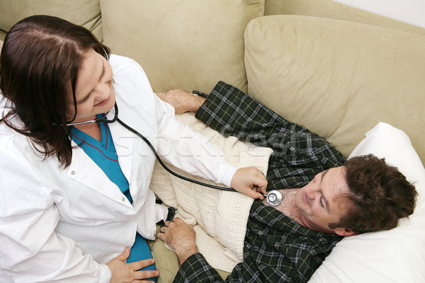 Otthon egészség sztetoszkóp kilátás nővér hallgat Stock fotó © lisafx