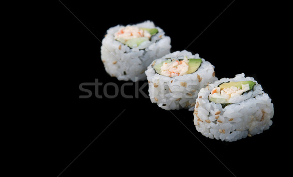Sushi Diagonal on Black Stock photo © lisafx