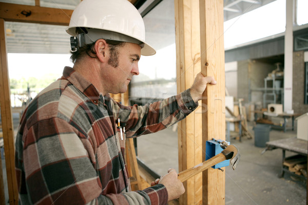 építkezés villanyszerelő építkezés kapcsoló doboz fa Stock fotó © lisafx