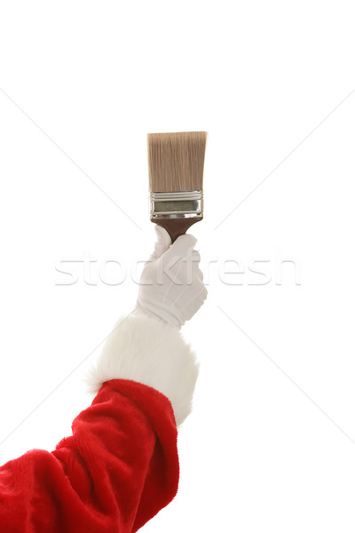 Santa Hand & Paintbrush Stock photo © lisafx