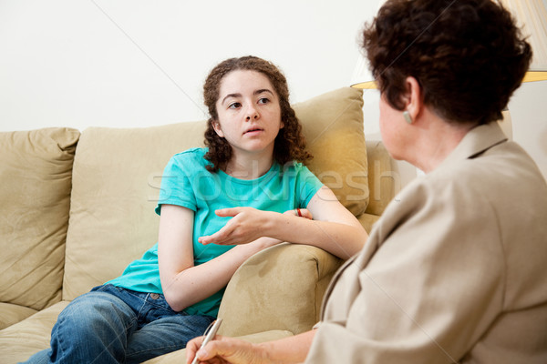 подростков подростка девушка говорить женщины Сток-фото © lisafx