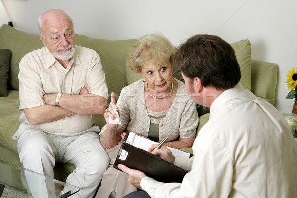 Mi idős pár házasság terapeuta férj külső Stock fotó © lisafx