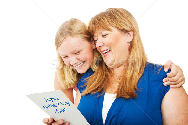 Teen Gives Mothers Day Card to Mom Stock photo © lisafx
