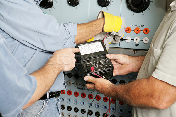 Elektomos csapat tesztelés elektromos feszültség ipari erő Stock fotó © lisafx