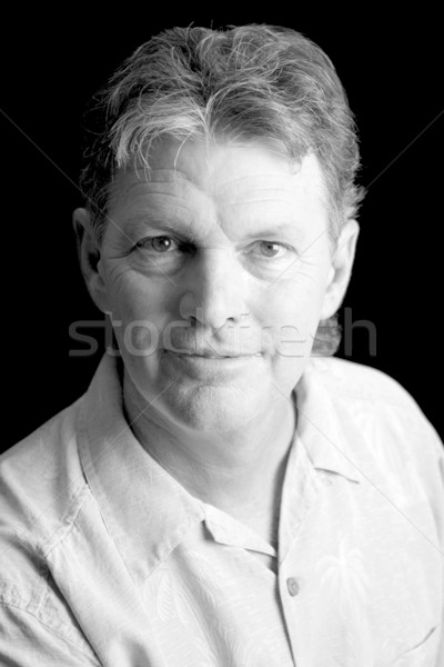 Foto stock: Hombre · maduro · negro · blanco · guapo · dramático · lado