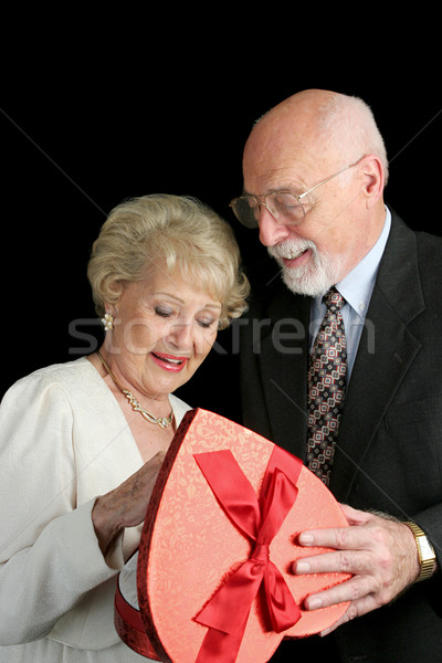 Senior Couple - Valentine Gift Stock photo © lisafx