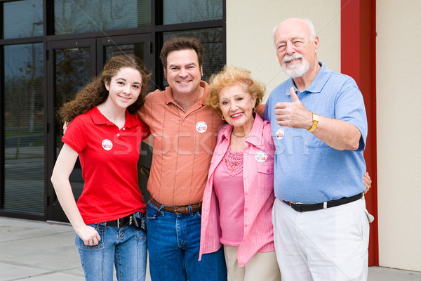 Election - Family Outside Polls Stock photo © lisafx