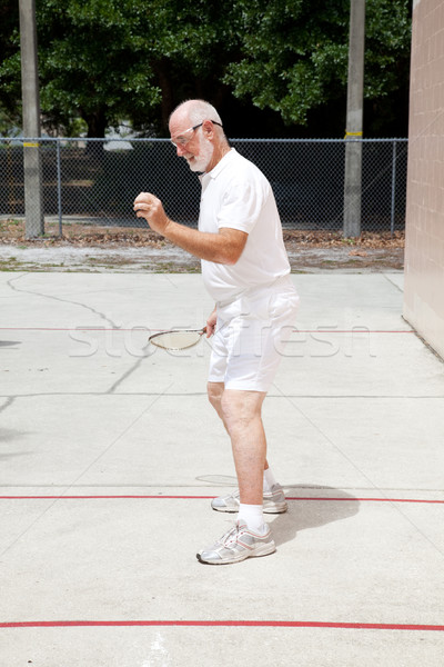 Geschikt senior man spelen openbare rechter Stockfoto © lisafx
