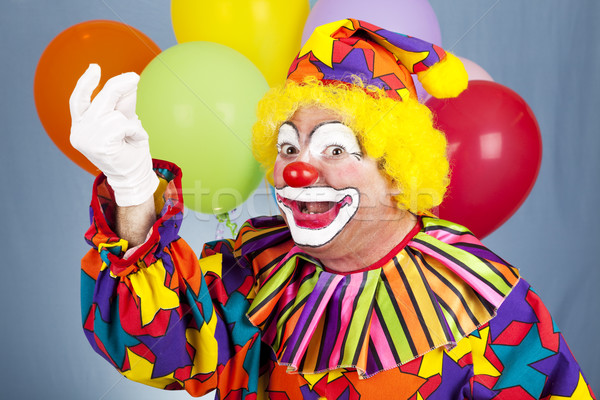 Zdjęcia stock: Clown · palce · wesoły · balon · strony